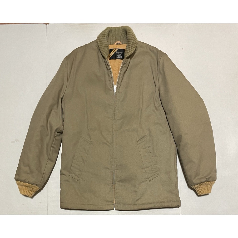 Vintage 70s/80s Sears Outerwear Pharaoh Jacket Beige Khaki Tan Men's Size Medium